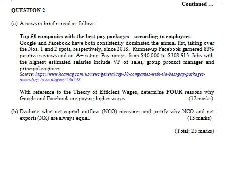 Please Please Answer This Asap With Details You Are My Life Saver A With Reference To The Theory Of Efficient Wages 1