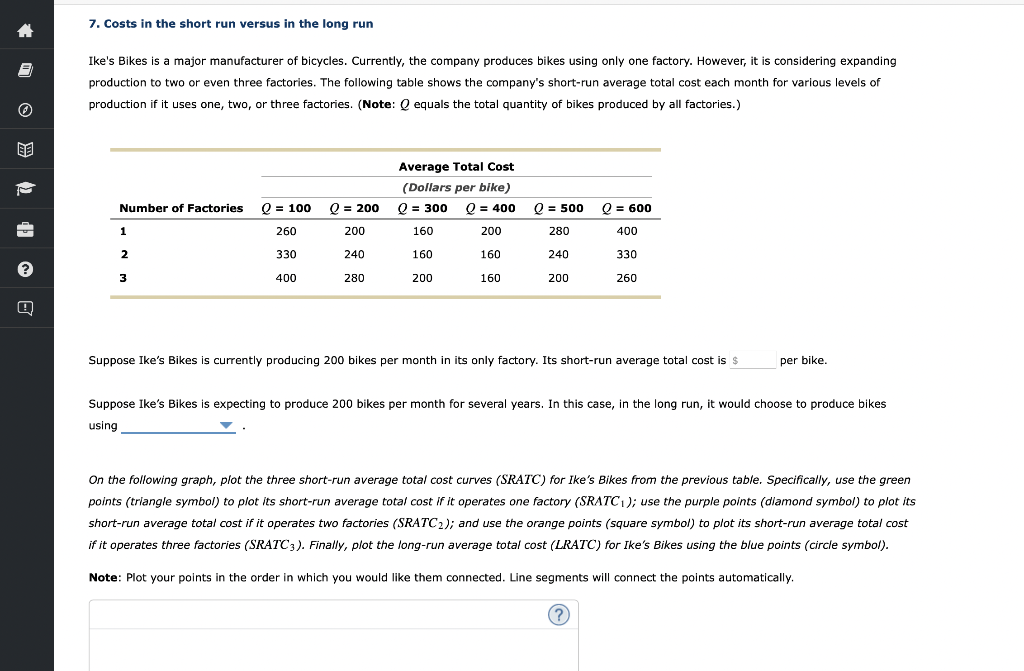 7 Costs In The Short Run Versus In The Long Run Ike S Bikes Is A Major Manufacturer Of Bicycles Currently The Compa 1