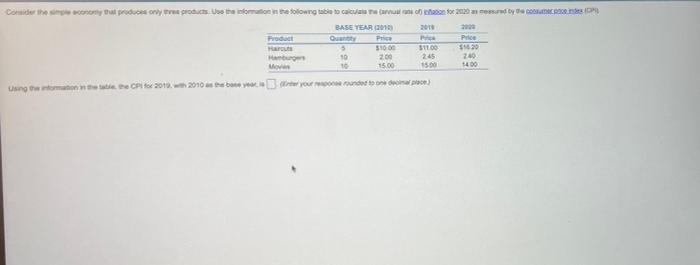 Also Solve Find The Inflation Rate For 2019 As Measured By The Comsumer Price Index 2