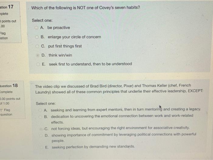 Stion 17 Plete 3 Points Out 00 Flag Estion Question 18 Complete 0 00 Points Out Of 1 00 Flag Question Which Of The Foll 1
