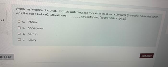 Tof Us Page When My Income Doubled I Started Watching Two Movies In The Theatre Per Week Instead Of No Movies Which W 1
