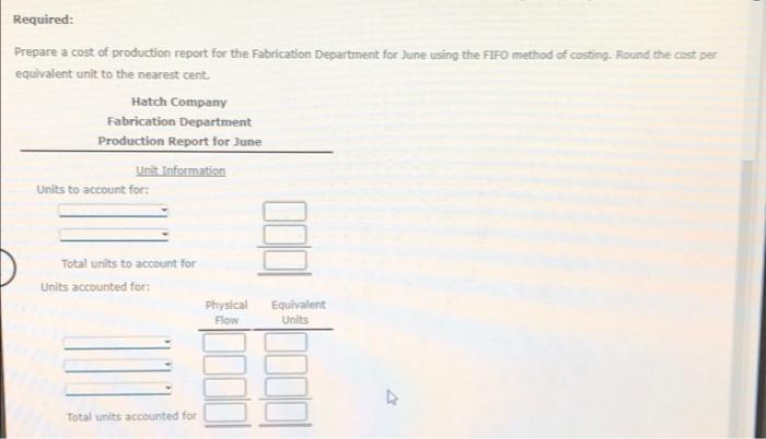 Fifo Method Single Department Analysis One Cost Category Hatch Company Produces A Product That Passes Through Three Pr 2