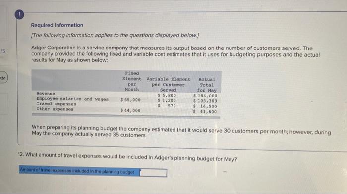 15 Required Information The Following Information Applies To The Questions Displayed Below Adger Corporation Is A Ser 4