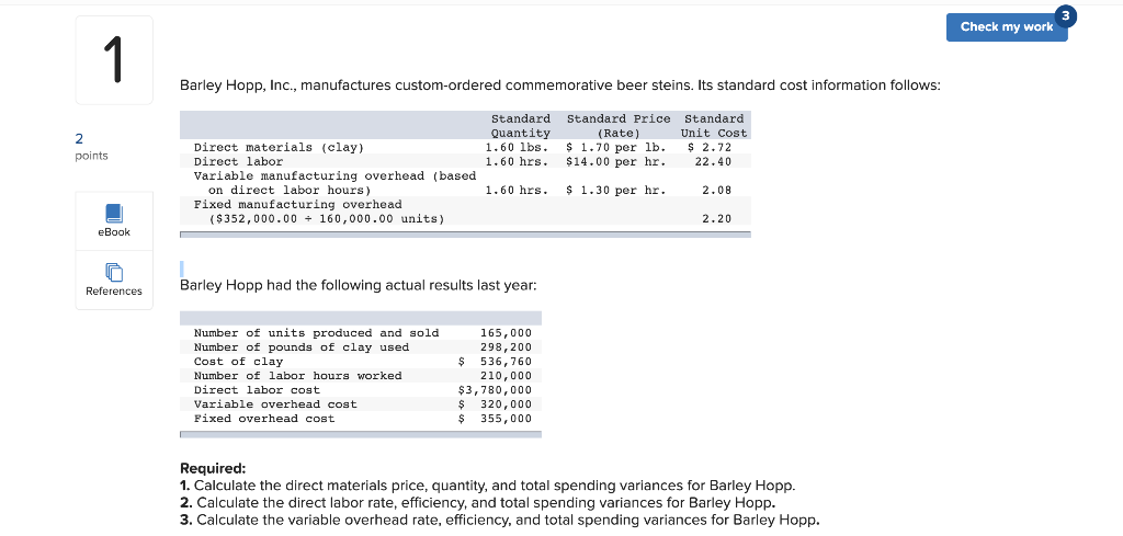 1 2 Points Ebook References Barley Hopp Inc Manufactures Custom Ordered Commemorative Beer Steins Its Standard Cost 1