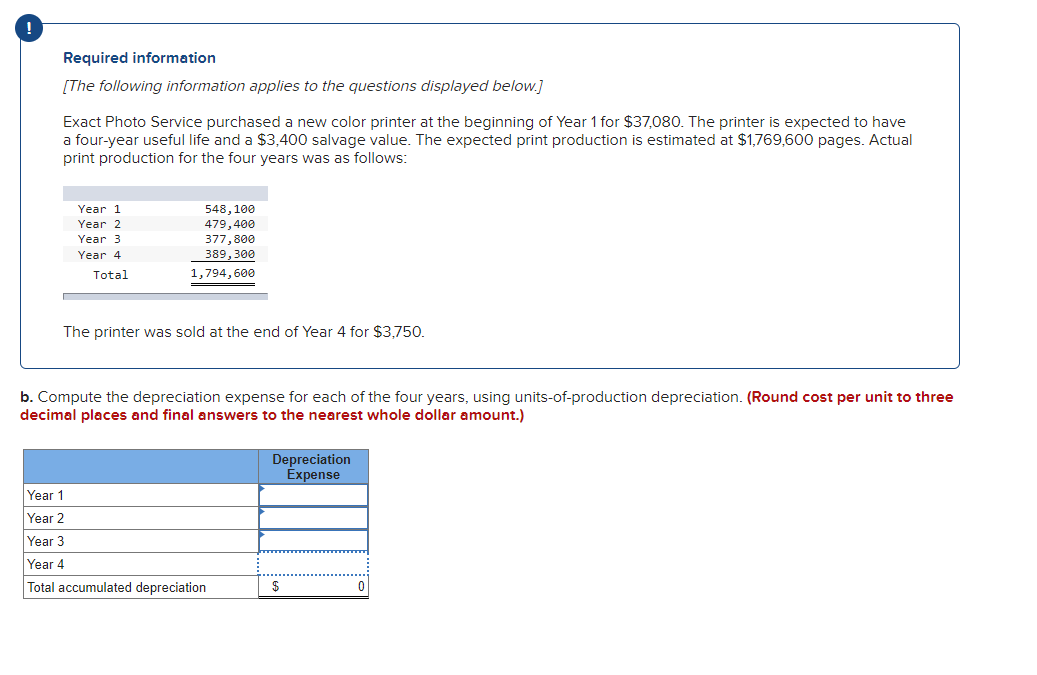 Required Information The Following Information Applies To The Questions Displayed Below Exact Photo Service Purchas 1