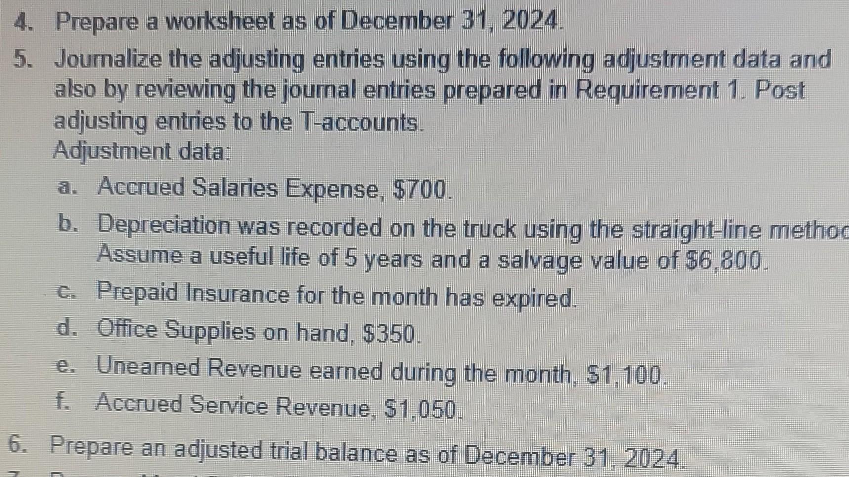 Requirements 1 Record Each Transaction In The Journal Using The Following Chart Of Accounts Explanations Are Not Requi 3