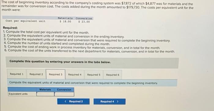 Tes Jarvene Corporation Uses The Fifo Method In Its Process Costing System The Following Data Are For The Most Recent M 3