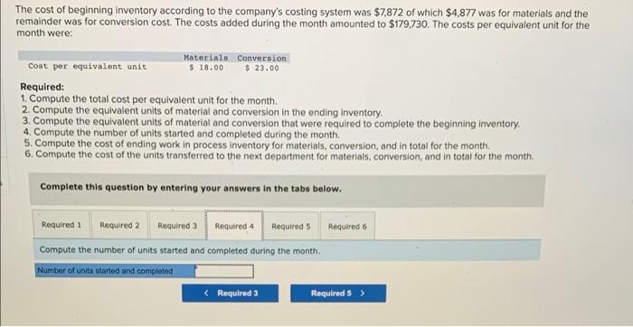 Tes Jarvene Corporation Uses The Fifo Method In Its Process Costing System The Following Data Are For The Most Recent M 4