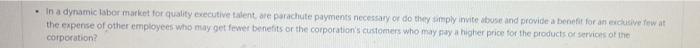 In A Dynamic Labor Market For Quality Executive Talent Are Parachute Payments Necessary Or Do They Simply Invite Abuse 1
