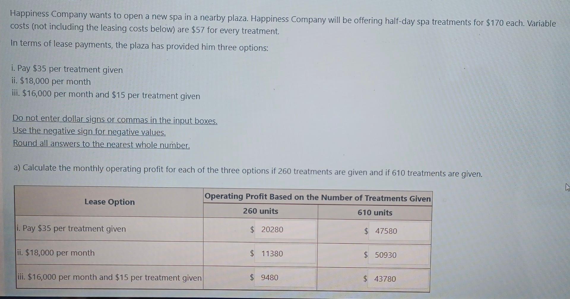 Happiness Company Wants To Open A New Spa In A Nearby Plaza Happiness Company Will Be Offering Half Day Spa Treatments 1