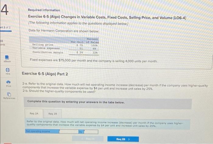 4 Art 2 Of 2 88 Ints Ebook Hint Print References Required Information Exercise 6 5 Algo Changes In Variable Costs Fix 1