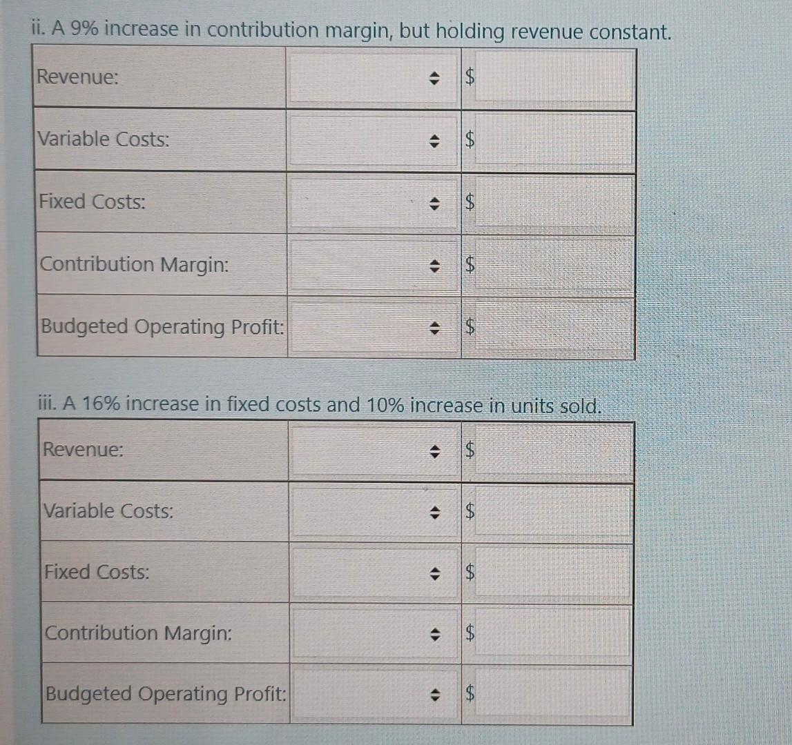 Oh My Bagel Operates A Bagel Store In Niagara Falls The Owner Has Provided The Following Budgeted Data For Next Year R 2