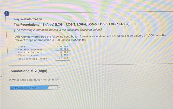Required Information The Foundational 15 Algo Lo6 1 Lo6 3 Lo6 4 Lo6 5 Lo6 6 Lo6 7 Lo6 8 The Following Informa 2