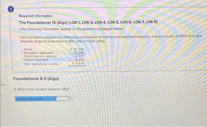 Required Information The Foundational 15 Algo Lo6 1 Lo6 3 Lo6 4 Lo6 5 Lo6 6 Lo6 7 Lo6 8 The Following Informa 3