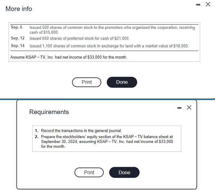 Requirement 1 Record The Transactions In The General Journal Record Debits First Then Credits Select The Explanatio 3