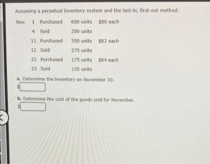 Beginning Inventory Purchases And Sales For An Inventory Item Are As Follows Sep 1 Beginning Inventory 23 Units 1 2