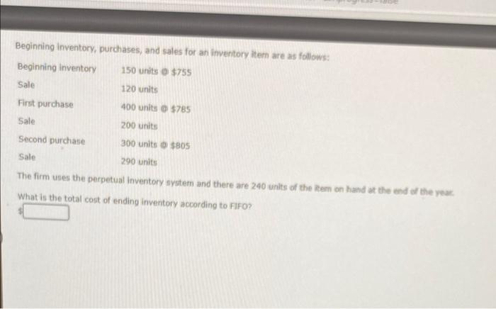 Beginning Inventory Purchases And Sales For An Inventory Item Are As Follows Sep 1 Beginning Inventory 23 Units 1 3
