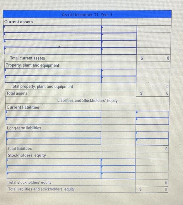 Required Use The Following Information To Prepare A Classified Balance Sheet For Alpha Co At The End Of Year 1 Account 2