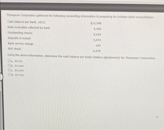 Jamison Company Gathered The Following Reconciling Information In Preparing Its June Bank Reconciliation Cash Balance P 2
