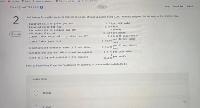 Omail Youtube Maps Aquest Arsaltamet Sign In To Your Ac Bthe Com Exam 3 Chapters 8 9 2 2092933 Predetermined Over 1