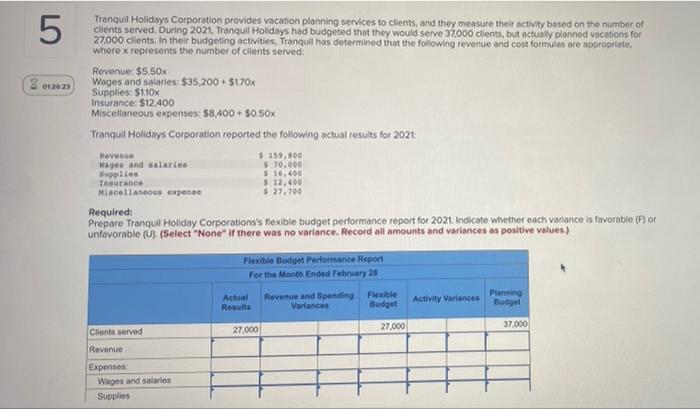 5 2012023 Tranquil Holidays Corporation Provides Vacation Planning Services To Clients And They Measure Their Activity 1