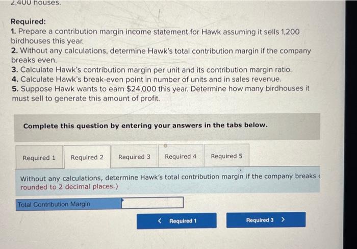 Pa6 3 Algo Calculating Contribution Margin Contribution Margin Ratio Break Even Point Target Profit Lo 6 1 6 2 H 2
