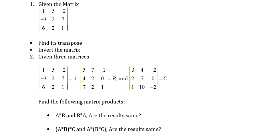 Please Use Matlab To Perform The Requested Operation 1