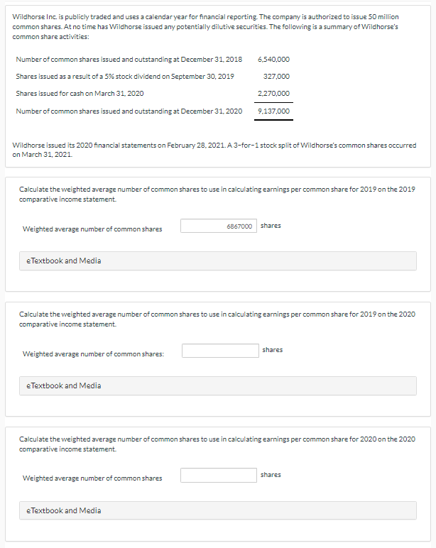 Wildhorse Inc Is Publicly Traded And Uses A Calendar Year For Financial Reporting The Company Is Authorized To Issue 5 1