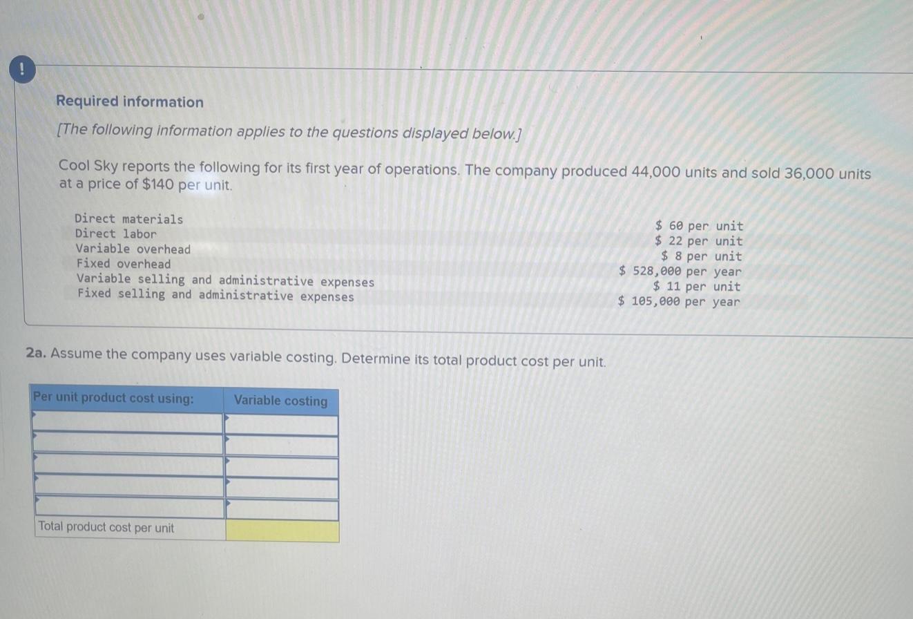 Required Information The Following Information Applies To The Questions Displayed Below Cool Sky Reports The Followin 1