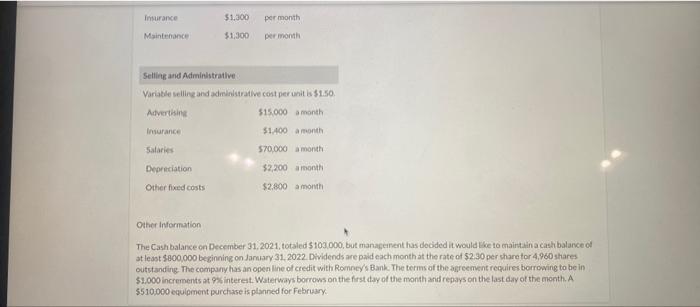 Waterways Corporation Is Preparing Its Budget For The Coming Year 2022 The First Step Is To Plan For The First Quarter 3