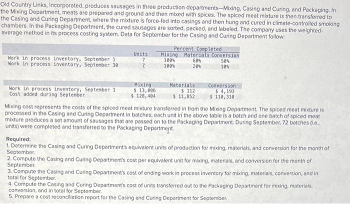 Old Country Links Incorporated Produces Sausages In Three Production Departments Mixing Casing And Curing And Packag 1