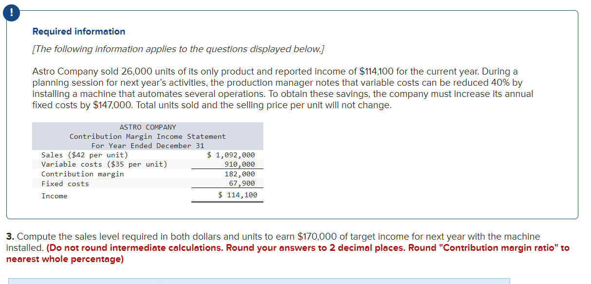 Required Information The Following Information Applies To The Questions Displayed Below Astro Company Sold 26 000 Uni 1