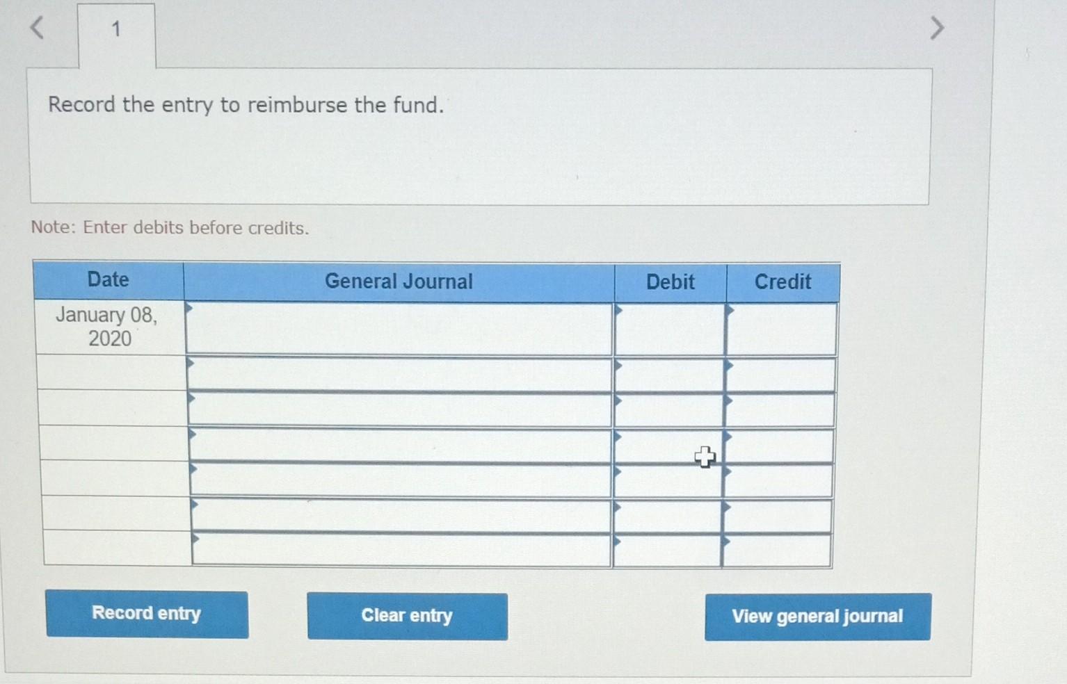 Cameron Co Established A 152 Petty Cash Fund On January 1 2020 One Week Later On January 8 The Fund Contained 29 4