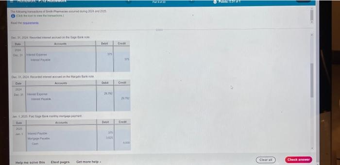 The Following Transactions Of Smith Pharmacies Occured During 2024 2025 Rement 1 Jumate The Transactions In The Smith P 8
