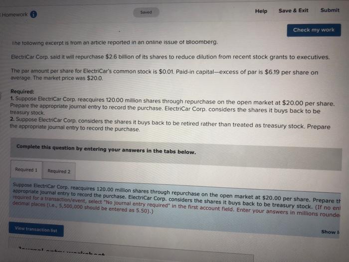 Homework Saved Help Complete This Question By Entering Your Answers In The Tabs Below Save Exit The Following Excerpt 1