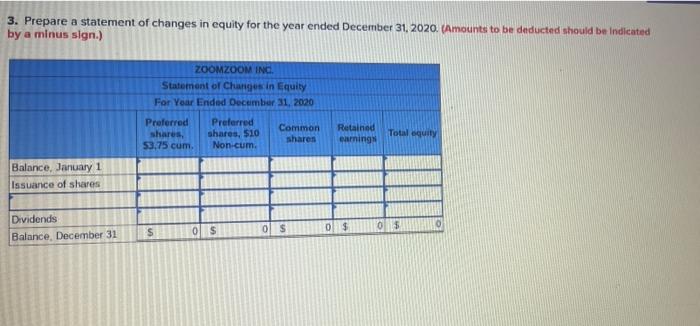 The December 31 2020 Equity Section Of Zoomzoom Inc S Balance Sheet Appears Below Zoomzoom Inc Equity Section Of Th 4