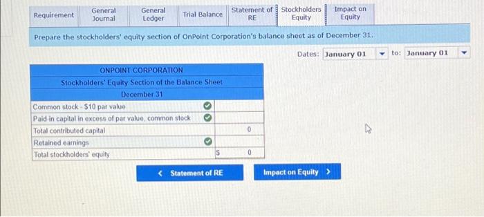 During The Year The Following Transactions Affected Its Stockholders Equity Accounts January 2 Purchased 5 000 Shares 5