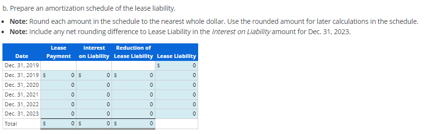 Recording Entries For Finance Lease No Residual Payments Increase At A Defined Rate On December 30 2019 Drew Company 1