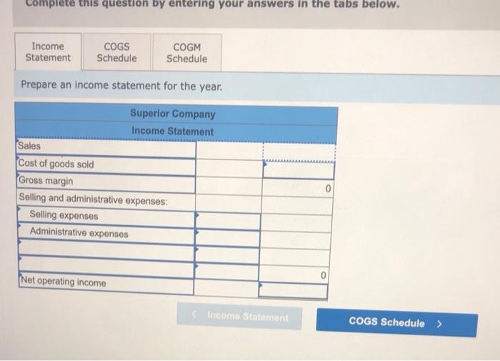 Superior Company Provided The Following Data For The Year Ended December 31 All Raw Materials Are Used In Production As 2