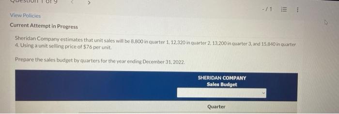View Policies Current Attempt In Progress Sheridan Company Estimates That Unit Sales Will Be 8 800 In Quarter 1 12 320 1