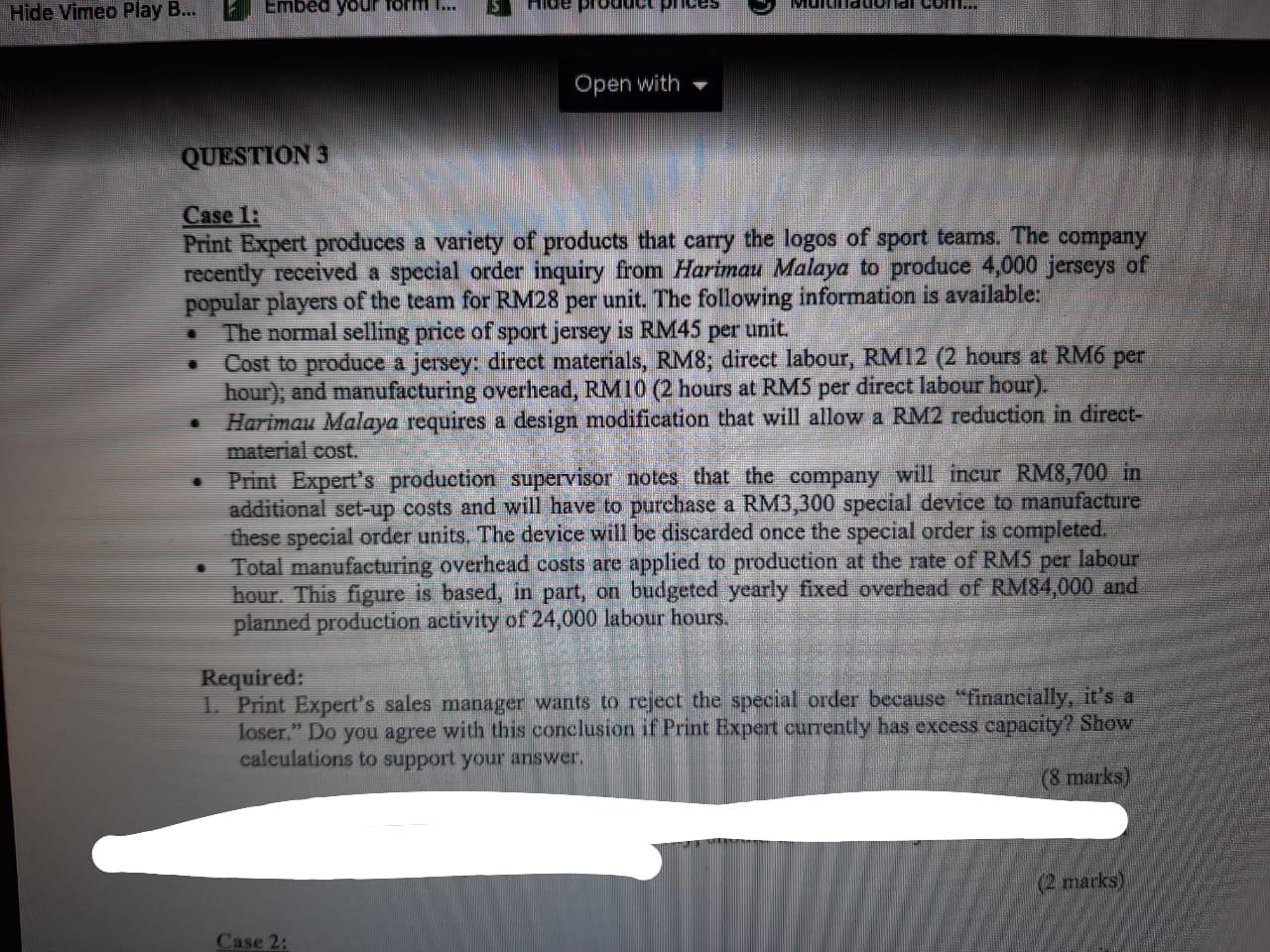 Hide Vimeo Play B Embed Your Form C Hide Product Prices Open With Question 3 Case 1 Print Expert Produces A V 1