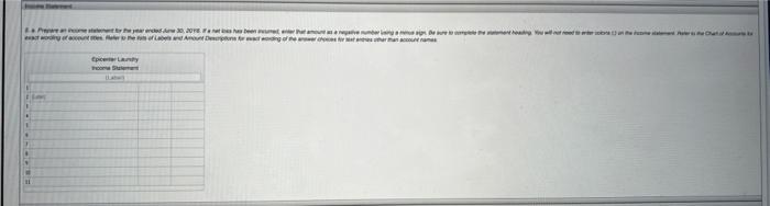 Instructions The Unadjusted Trial Balance Of Epicenter Laundry At June 30 20y6 The End Of The Fiscal Year Follows Ep 5