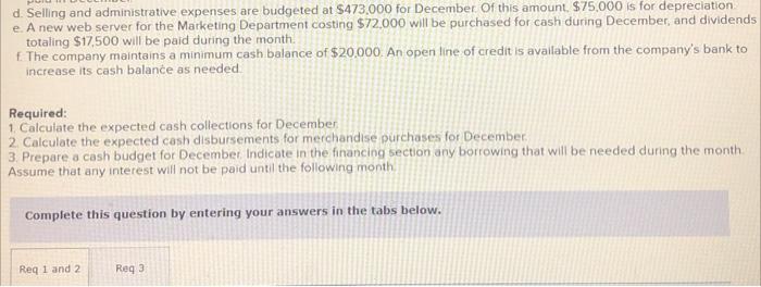 You Have Been Asked To Prepare A December Cash Budget For Ashton Company A Distributor Of Exercise Equipment The Follo 2