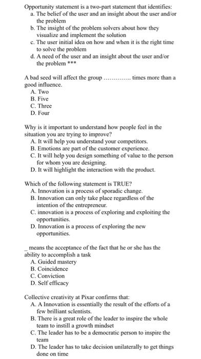 Opportunity Statement Is A Two Part Statement That Identifies A The Belief Of The User And An Insight About The User A 1