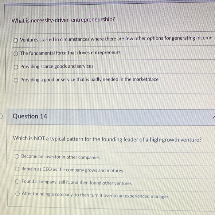 What Is Necessity Driven Entrepreneurship O Ventures Started In Circumstances Where There Are Few Other Options For Gen 1