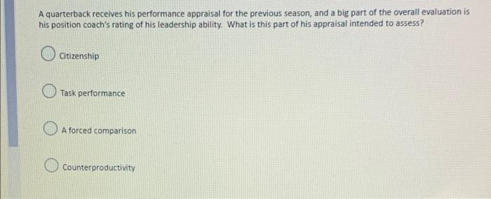 A Quarterback Receives His Performance Appraisal For The Previous Season And A Big Part Of The Overall Evaluation Is Hi 1