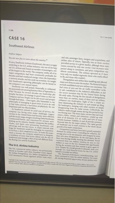 C 30 Case 16 Southwest Airlines Andrew Inkpen You Are Now Free To Move About The Country In 2013 Southwest Airlines S 1