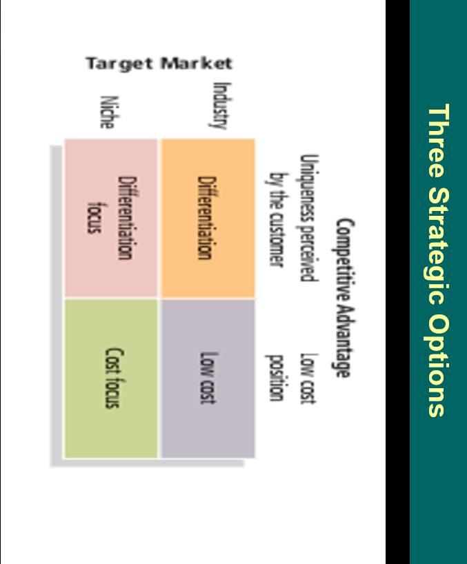 Target Market Three Strategic Options Industry Niche Competitive Advantage Uniqueness Perceived By The Customer Differen 1