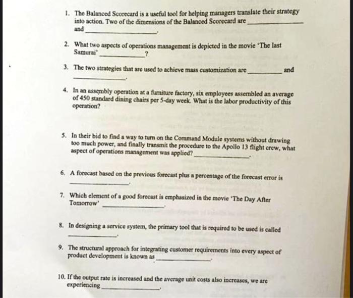 1 The Balanced Scorecard Is A Useful Tool For Helping Managers Translate Their Strategy Into Action Two Of The Dimensi 1
