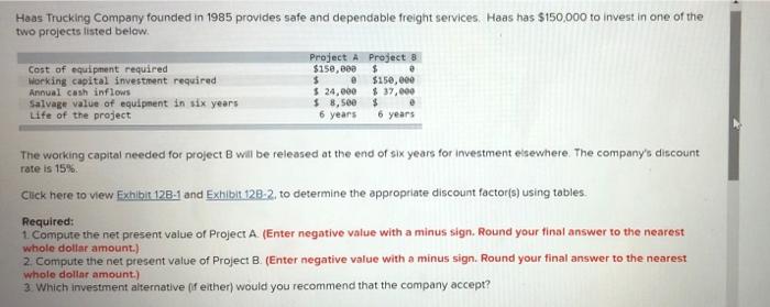 Haas Trucking Company Founded In 1985 Provides Safe And Dependable Freight Services Haas Has 150 000 To Invest In One O 1